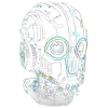 Cyberpunk Robot Head