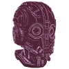 Robot head, purple
