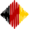 D Quadrat deutsch Kokarde gemalt