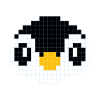 Pixelated penguin head