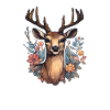 Deer floral pattern