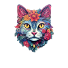 Cat Aesthetic Flower Design