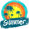 Sunset Palms Neon Summer