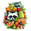 Cute animals in fruit n°2