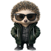 cooler Igel mit Sonnenbrille und Kapuzenjacke