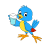 Mia the bird loves water