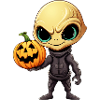 Halloween Alien with Pumpkin