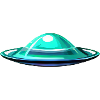 Alien in flying saucer