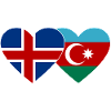 Iceland Azerbaijan Flag Heart