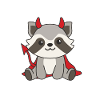 Raccoon Happy Halloween Devil Costume