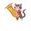 Fanfare procession tuba cat