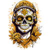 Golden Sugar Skull