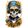 Golden Sugar Skull