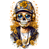 Golden Sugar Skull