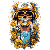 Golden Sugar Skull