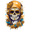 Golden Sugar Skull