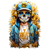 Golden Sugar Skull