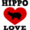 Nilpferd Liebe Hippo Love Fans