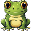 cute frog - Green - Cheerful design.