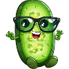 Cool gherkin with sunglasses