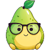 Cool pear with sunglasses