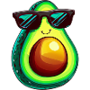 Cooler Avocado mit Sonnenbrille
