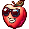 Cool apple with sunglasses