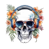 Skull with headphones 2