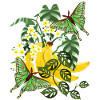 Banana with butterflies