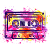 Kassette (Retro, Farbkleckse)