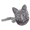 Skeleton Mano Gatto Nero Spooky Halloween Grunge