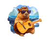 Capybara Guitar Playing