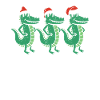 3 Weihnachtskrokodile Weihnachtsmann Xmas