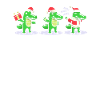 3 Weihnachtskrokodile Weihnachtsmann Xmas