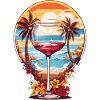 Beach wine glass