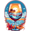 Beach wine glass