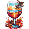 Beach wine glass