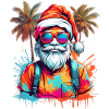 Coole Weihnachtsmann mit Palmen