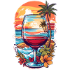 Beach wine glass