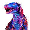 Neon-Dino mit futuristischem Flair