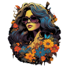 Flower portrait with sunglasses