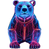 Neon Bear in Cyber Design
