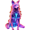 Neon Cyberwolf Kunstdesign