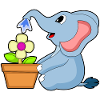 Elefant Blumentopf Blume