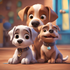trio de chiens adorables