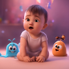 cute baby with creatures