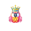 Perroquet rose Majesté Couronne