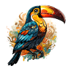Toucan retro style