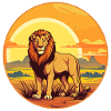 Le lion dans la savane