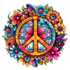 Peace Love Mandala 60s Sticker